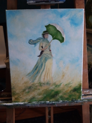 Femme à l'ombrelle droite - Claude Monet - Lucien Peintre