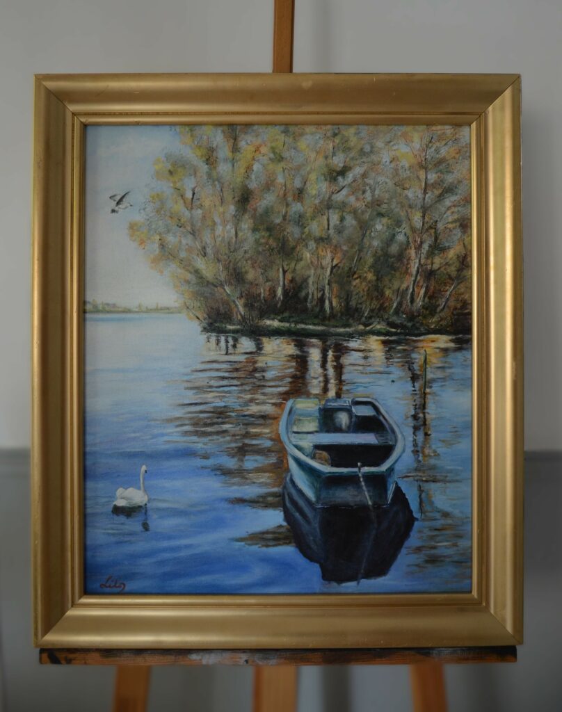 lucien-peintre-barque-ile-cygnes-enghien